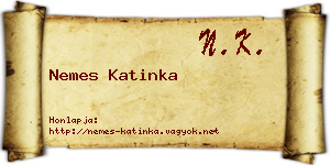 Nemes Katinka névjegykártya